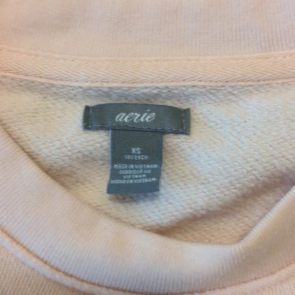Aerie Balloon Sleeve Drop Shoulder Sweatshirt Baby Pink - Picture 6 of 6